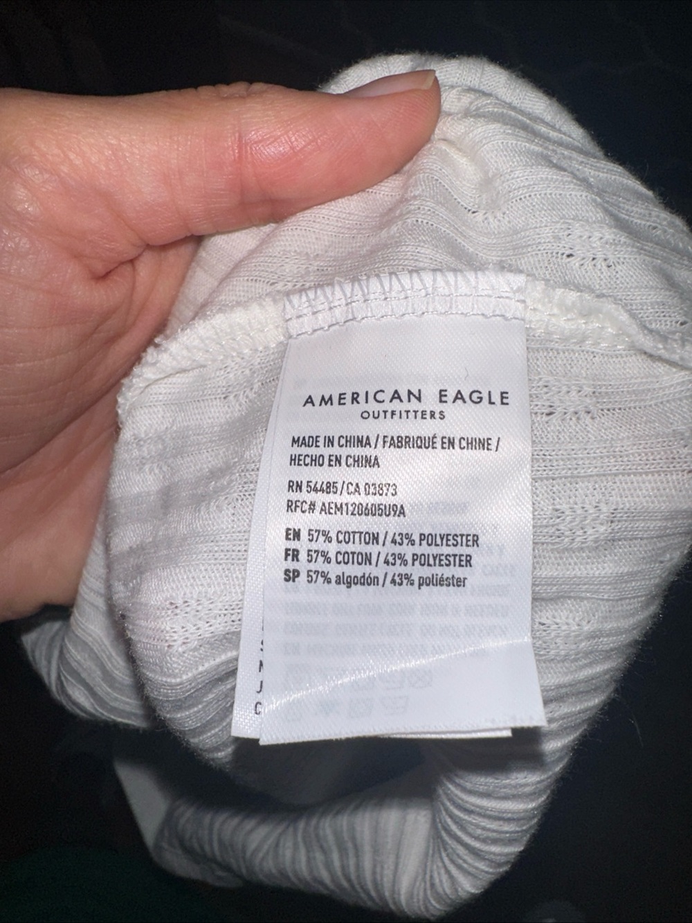 American Eagle Outfitters White Strapless Ribbed Button-Front Crop Top - Picture 6 of 6